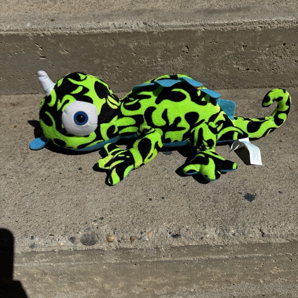 NEON Blue/Green Iguana Plush Green 17x5.5x9.5" Stuffed Animal Toy